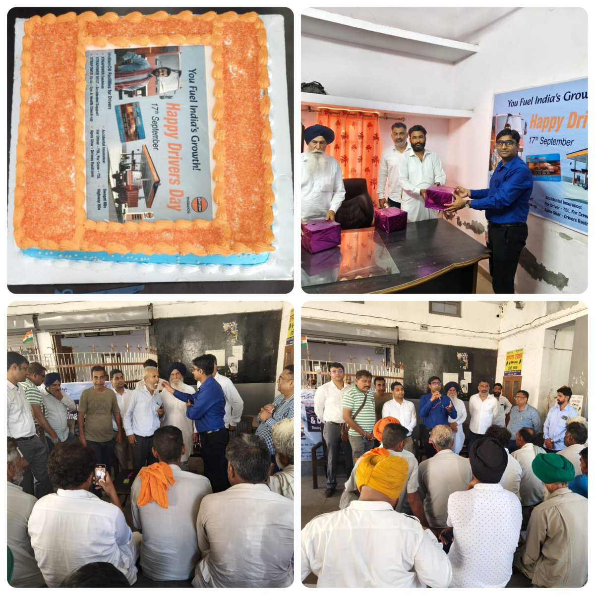 Driver’s Day was celebrated today at Transport Hub, Bathinda attended by DRSH Bathinda DO, Fleet Officer &amp; DO Manager. Activities included cake cutting, refreshments, gift distribution for TT driver &amp; an overview of IndianOil driver-centric facilities incl. XTRAPOWER <a href="/ioclpunjab/">IndianOil Punjab</a>