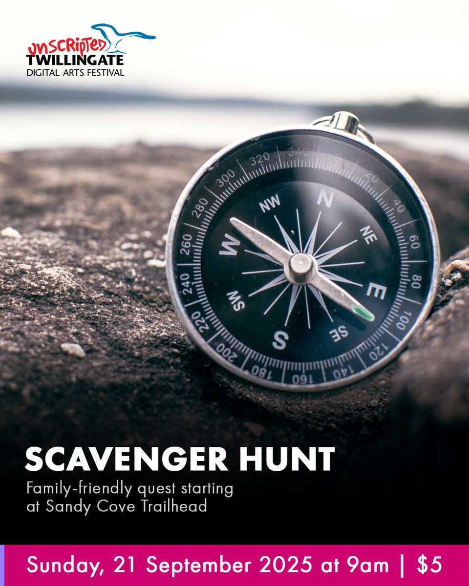 UnscriptedF's tweet image. Set out on an adventure! 🌟

Sunday, Sept 21 at 9AM, bring the whole family for a Scavenger Hunt starting at the Sandy Cove Trailhead. Explore, discover, and share a fun filled morning together!

🎟️ : bit.ly/47AEFqs

#Unscripted2025 #UnscriptedFestival #Twillingate
