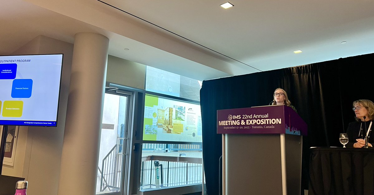 Bethfaiman's tweet photo. Dr Sara Scott from @WinshipAtEmory is eloquently presenting key considerations for implementing an outpatient #bispecific #antibody program!! @saraann9 #IMS2025 https://t.co/zLSGsknxz2