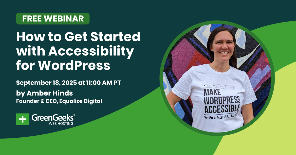goGreenGeeks's tweet image. 🚀 Make your WordPress site accessible to everyone!
Join our FREE webinar with Amber Hinds: How to Get Started with Accessibility for WordPress 🌱
📅 Save your spot today 👉

greengeeks.com/webinars/how-t…

#WordPress #Accessibility #InclusiveDesign #GreenGeeks