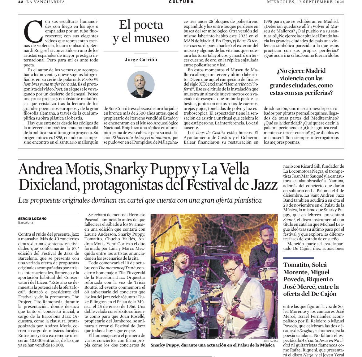 En mi columna de hoy en La Vanguardia escribo sobre el último y muy ambicioso proyecto de Bernardí Roig en el <a href="/cpompidoumalaga/">Centre Pompidou Málaga</a> y el <a href="/MANArqueologico/">Museo Arqueológico Nacional</a> y el <a href="/MuseudeMallorca/">Museu de Mallorca</a>: