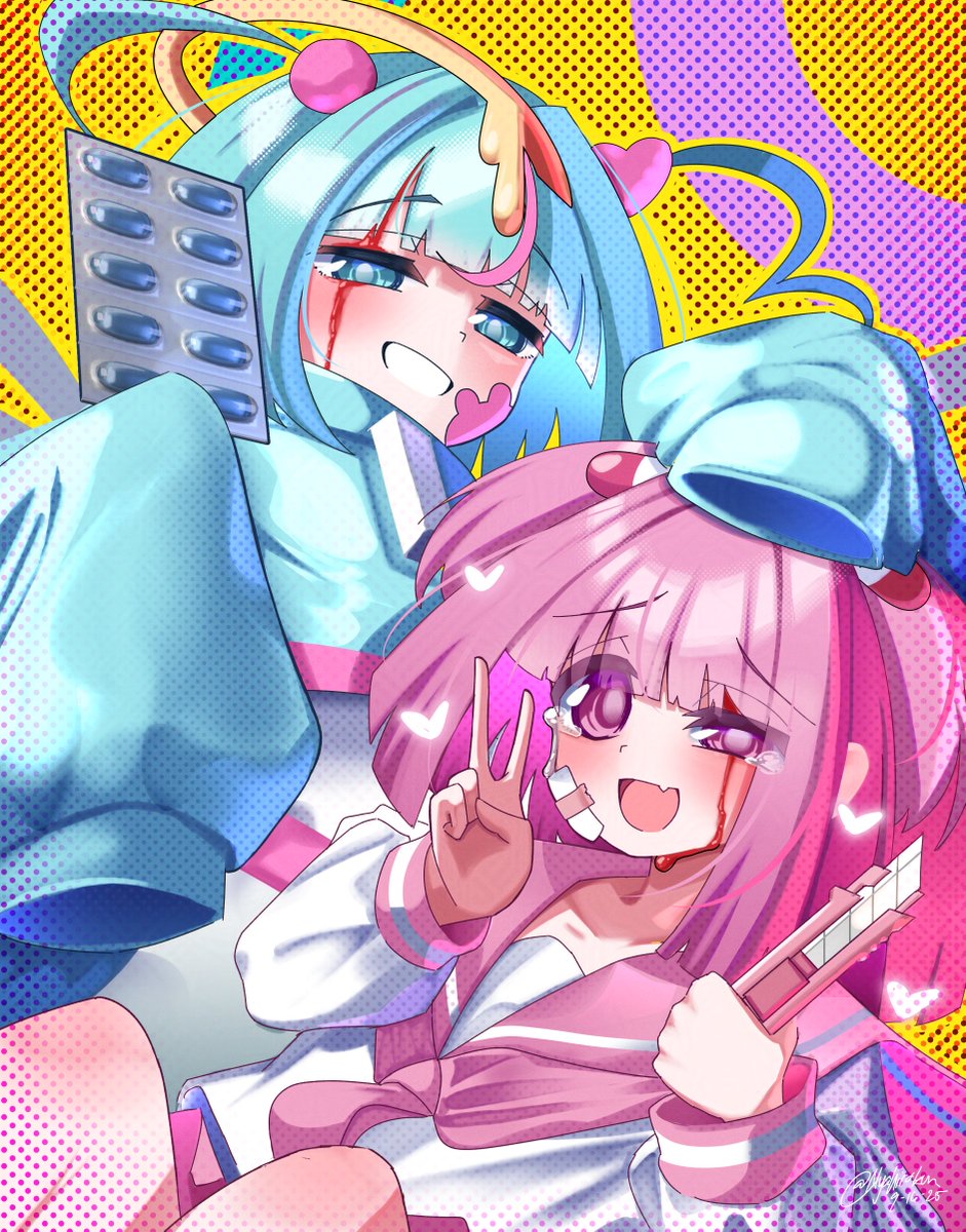 L.O.V.E.S.I.C.K + Cutter 💊🔪✂️📎📏🩷💙

#でま絵 #RiraN #EmoCosine