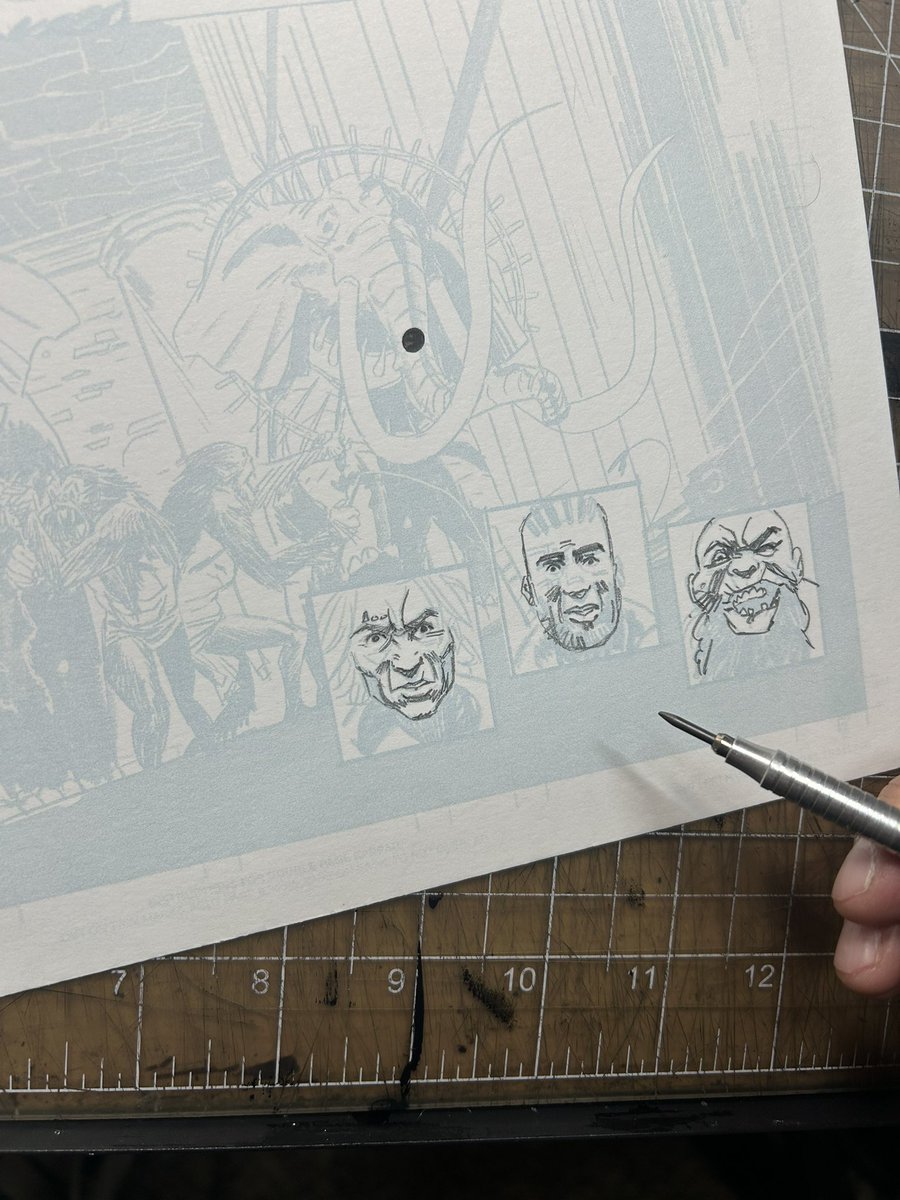 Getting some digital pencils tightened up before inking and I managed to drop some ink on the page before even breaking out the brushes 🤘
Off to a great start to the day 🥲