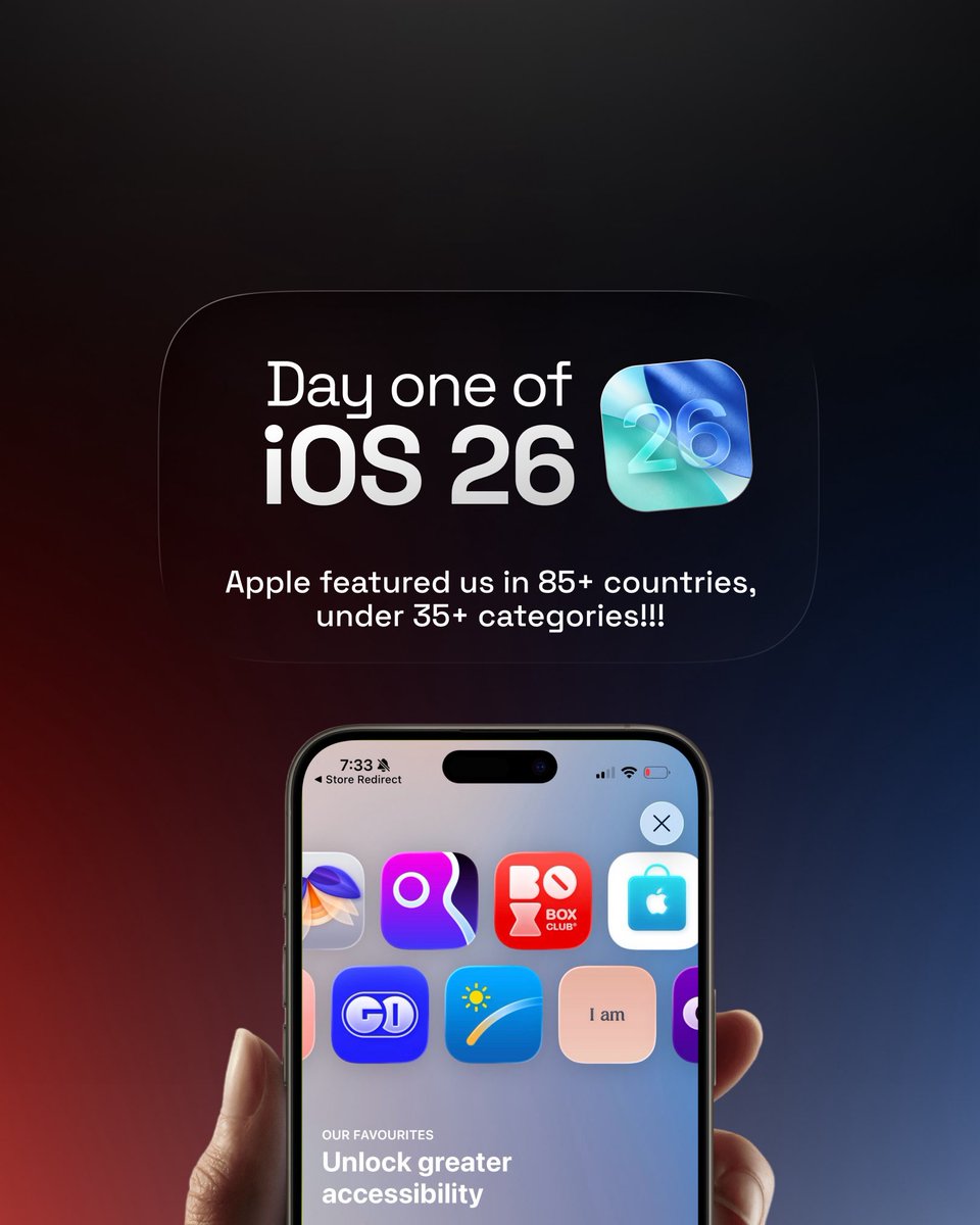 goclub_app's tweet image. Feeling so proud seeing our sister apps being featured on the App Store on day ONE of the iOS 26 updates!! 🙈

If you haven’t tried either yet, consider this your sign to try them out NOW! 😋

#applefeature #AppleEvent #boxboxclub #appstore