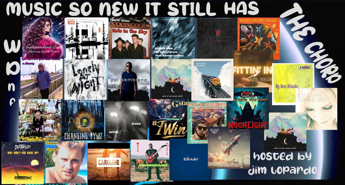 1/🧵 WEDNESDAY🐫means NEW MUSIC🎶Music SO new, in fact, it STILL HAS THE CHORD👶 2 HOURS of the HOTTEST🔥FRESHEST👄NEW MUSIC🎵from ALL GENRES 🪇and ACROSS THE🌏 TONIGHT at 🔟PM, we got:

<a href="/DieTiredBand/">Die Tired</a> 
<a href="/Gsta_G/">G'sta</a> 
Hard Maybe
<a href="/akaBelleBoise/">a.k.a.Belle Boise</a> 
<a href="/mxtheamerican/">mxtheamerican</a> 

That's just the START➡️➡️