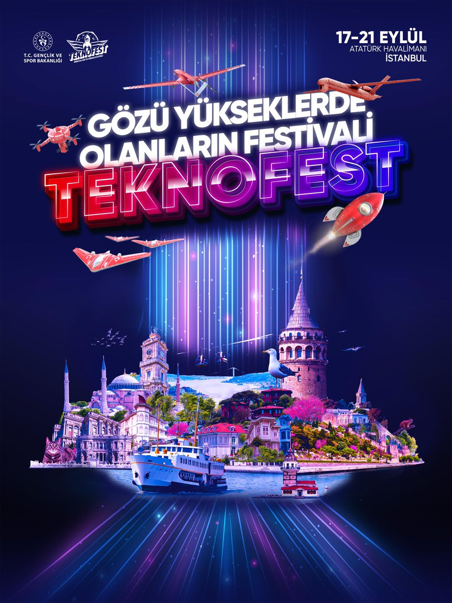 📍Atatürk Havalimanı, İstanbul 

130 takımımızla yerimizi aldığımız #TEKNOFEST’te geleceğin teknolojileriyle buluşmaya hazır mısın? 🇹🇷 🚀

Gözü yükseklerde olanlar; 17-21 Eylül’de İstanbul’da buluşuyoruz!😎

Sen de gel, Teknofest ruhunu birlikte yaşayalım!

#MilliTeknolojiHamlesi