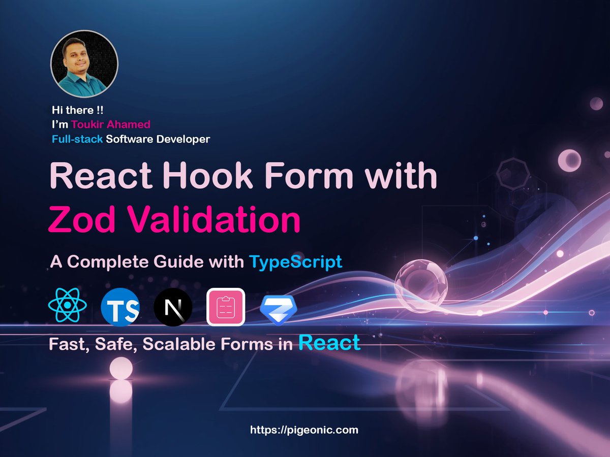 AhamedPigeon's tweet image. I just published React Hook Form with Zod Validation: A Complete Guide with TypeScript medium.com/p/react-hook-f…
#React #ReactHookForm #Zod #TypeScript #Frontend #WebDevelopment #Validation #FileUpload #DynamicForms