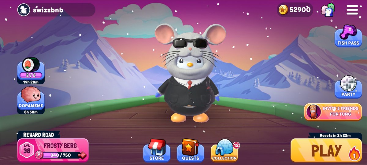🎉 Just hit 100 games on <a href="/PlayPudgyParty/">Pudgy Party</a> !

Leveled up - TIM, the legendary character, to ⭐⭐⭐⭐👀🔮

Getting even more excited for what’s next! 🐧🔥 Tournaments 🔜 <a href="/LucaNetz/">Luca Netz 🐧✳️</a> is brewing behind the scenes 😶‍🌫️

#pudgyparty  #Web3Gaming #PudgyPenguins $PENGU