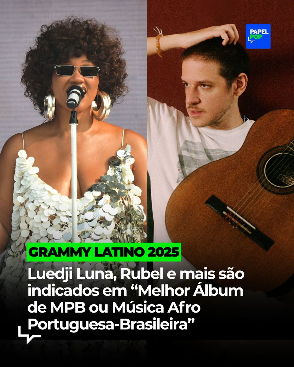 Mais uma categoria de Língua Portuguesa no #GrammyLatino2025:

🏆 Melhor Álbum de MPB/Música Afro Portuguesa Brasileira

Sentido – 5 A Seco
Um Mar Pra Cada Um – Luedji Luna
Pique – Dora Morelenbaum
Divina Casca – Rachel Reis
Beleza. Mas Agora A Gente Faz O Que Com Isso? – Rubel