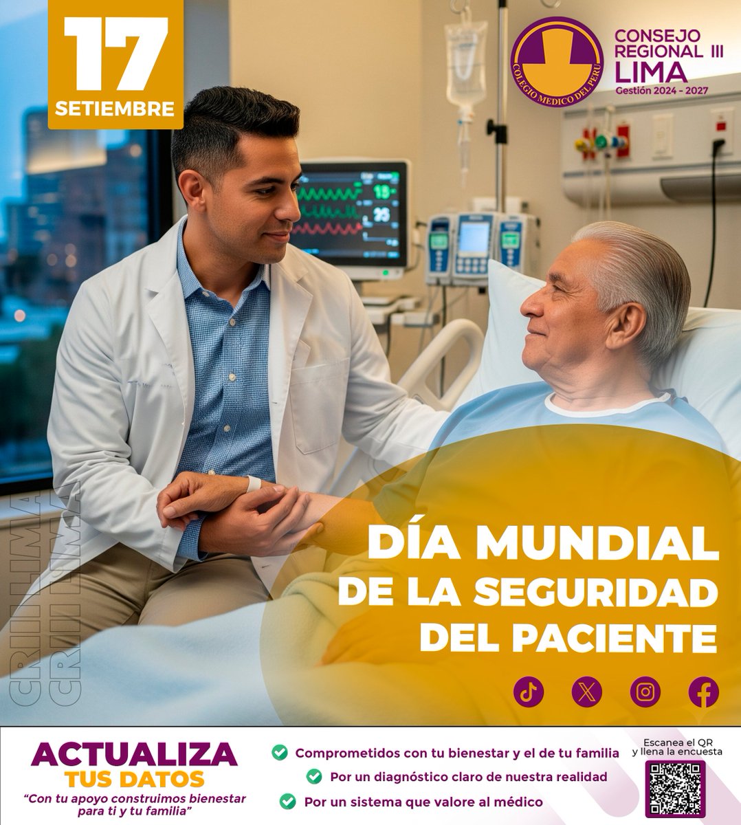 "𝐂𝐚𝐝𝐚 𝐩𝐚𝐜𝐢𝐞𝐧𝐭𝐞 𝐞𝐬 𝐮𝐧𝐚 𝐯𝐢𝐝𝐚‧ 𝐂𝐚𝐝𝐚 𝐯𝐢𝐝𝐚, 𝐮𝐧𝐚 𝐡𝐢𝐬𝐭𝐨𝐫𝐢𝐚‧ 𝐘 𝐜𝐚𝐝𝐚 𝐡𝐢𝐬𝐭𝐨𝐫𝐢𝐚 𝐦𝐞𝐫𝐞𝐜𝐞 𝐬𝐞𝐫 𝐜𝐮𝐢𝐝𝐚𝐝𝐚 𝐜𝐨𝐧 𝐬𝐞𝐠𝐮𝐫𝐢𝐝𝐚𝐝‧"

#SeguridadDelPaciente #CuidamosConSeguridad