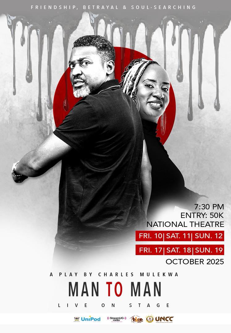 Ssebaggala Andrew Lwanga Jedidiah (@ssebaggalandrew) on Twitter photo When your heart is hurt build a wall or put it in circulation...
*#Man2Man2025... This October at the <a href="/UNCC_UG/">Uganda National Cultural Centre</a> -National Theatre
Book your ticket now When your heart is hurt build a wall or put it in circulation...
*#Man2Man2025... This October at the <a href="/UNCC_UG/">Uganda National Cultural Centre</a> -National Theatre
Book your ticket now