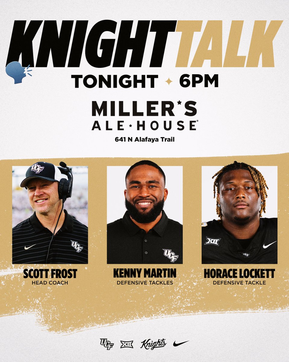 We have your midweek dinner plans 👀

Head out to <a href="/MillersAleHouse/">Miller's Ale House</a> tonight (9/17) for Knight Talk Live! On the mic for <a href="/UCF_Football/">UCF Football</a> 👇