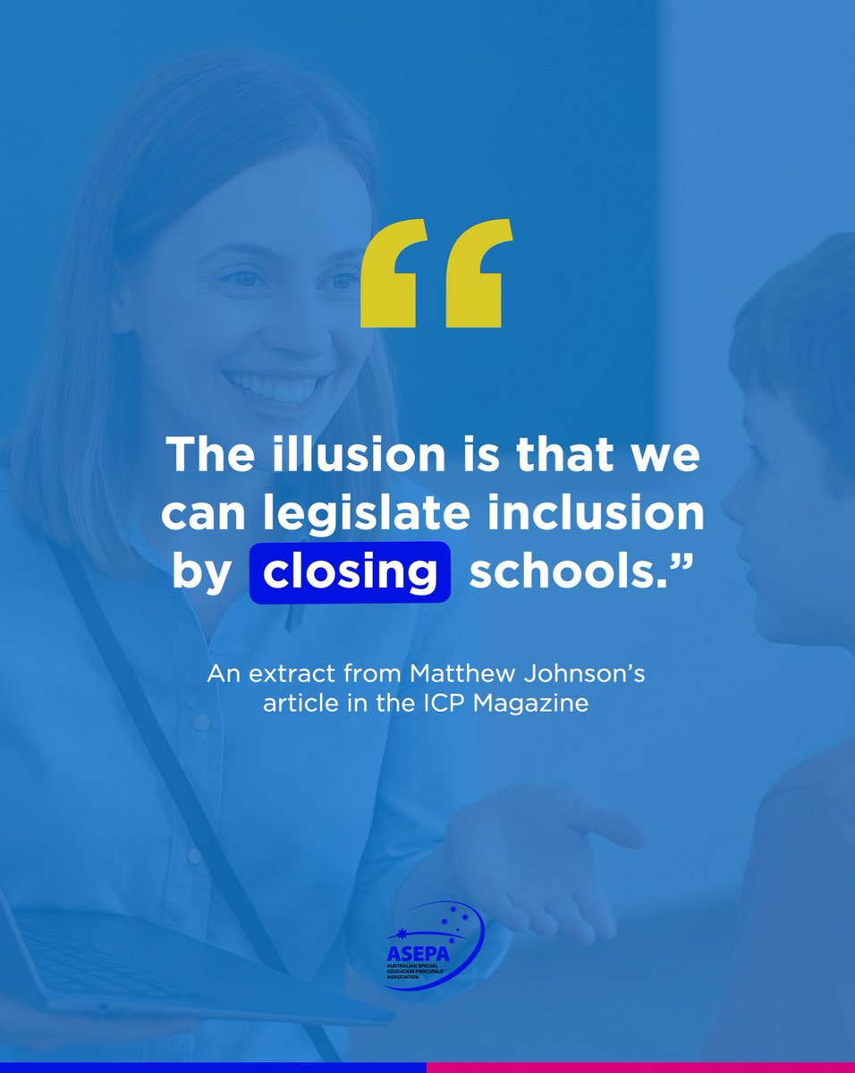 Inclusion ≠ placement.
 Matt Johnson calls out the inclusion illusion: closing schools doesn’t create equity. Real inclusion invests in teachers, safe settings &amp; parental choice.

Read more in ICP Magazine (Sept 2025): 

icponline.org/icp-magazine-s…