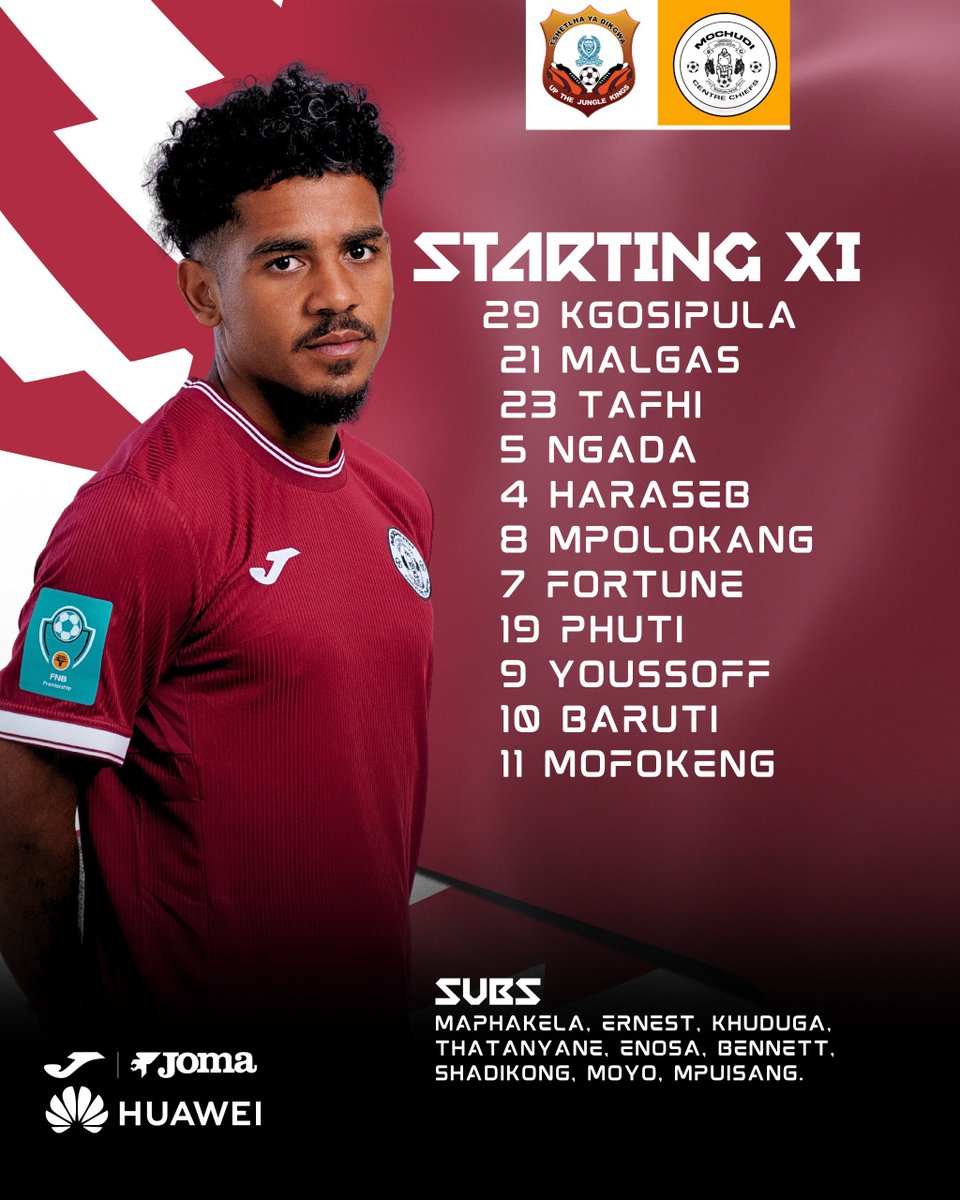 Starting XI ‼️🚨 

Ronaldo Fortune  and Kgotso Phuti start as we get ready for kick-off! 

⚪️⚫️🐆