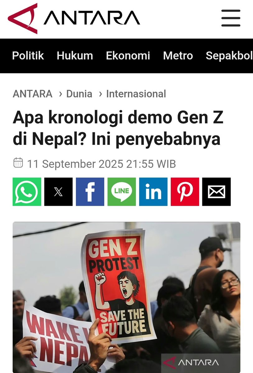 Ketika Medsos dikekang!

Pemerintah Nepal menetapkan larangan terhadap 26 platform media sosial populer karena tidak mendaftar ke Kementerian Komunikasi dan Teknologi Informasi.

Bagaimana dengan Indonesia?

Apa kronologi demo Gen Z di Nepal?  antaranews.com/berita/5103337…