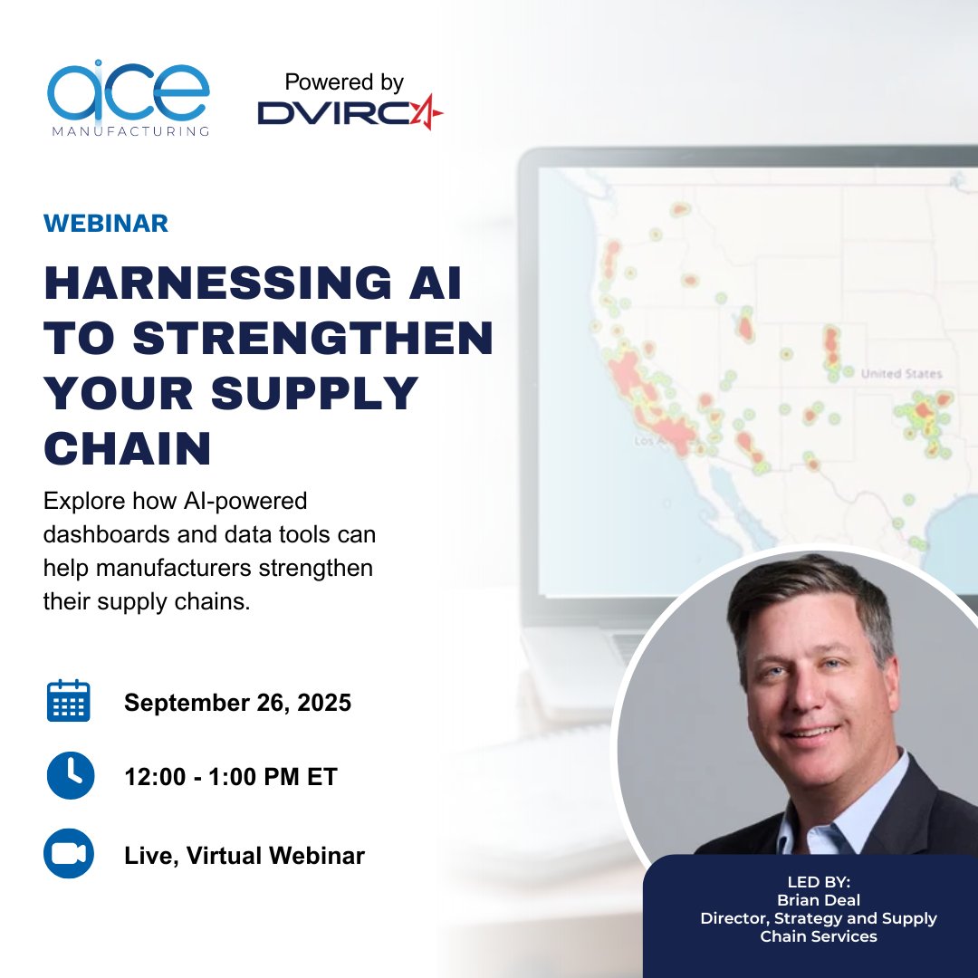 AI is reshaping how manufacturers plan, source, and deliver.

Join us for a free webinar: "Harnessing AI to Strengthen Your Supply Chain."

Register here: hubs.li/Q03JLCgB0

#AI #SupplyChain #Manufacturing #AiCE
