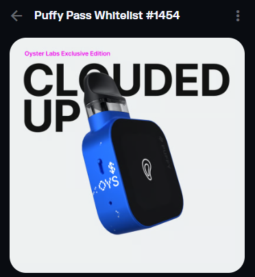 Hong04241478's tweet photo. Puffy Pass Whitelist #1454 https://t.co/aWjgTMwM4w