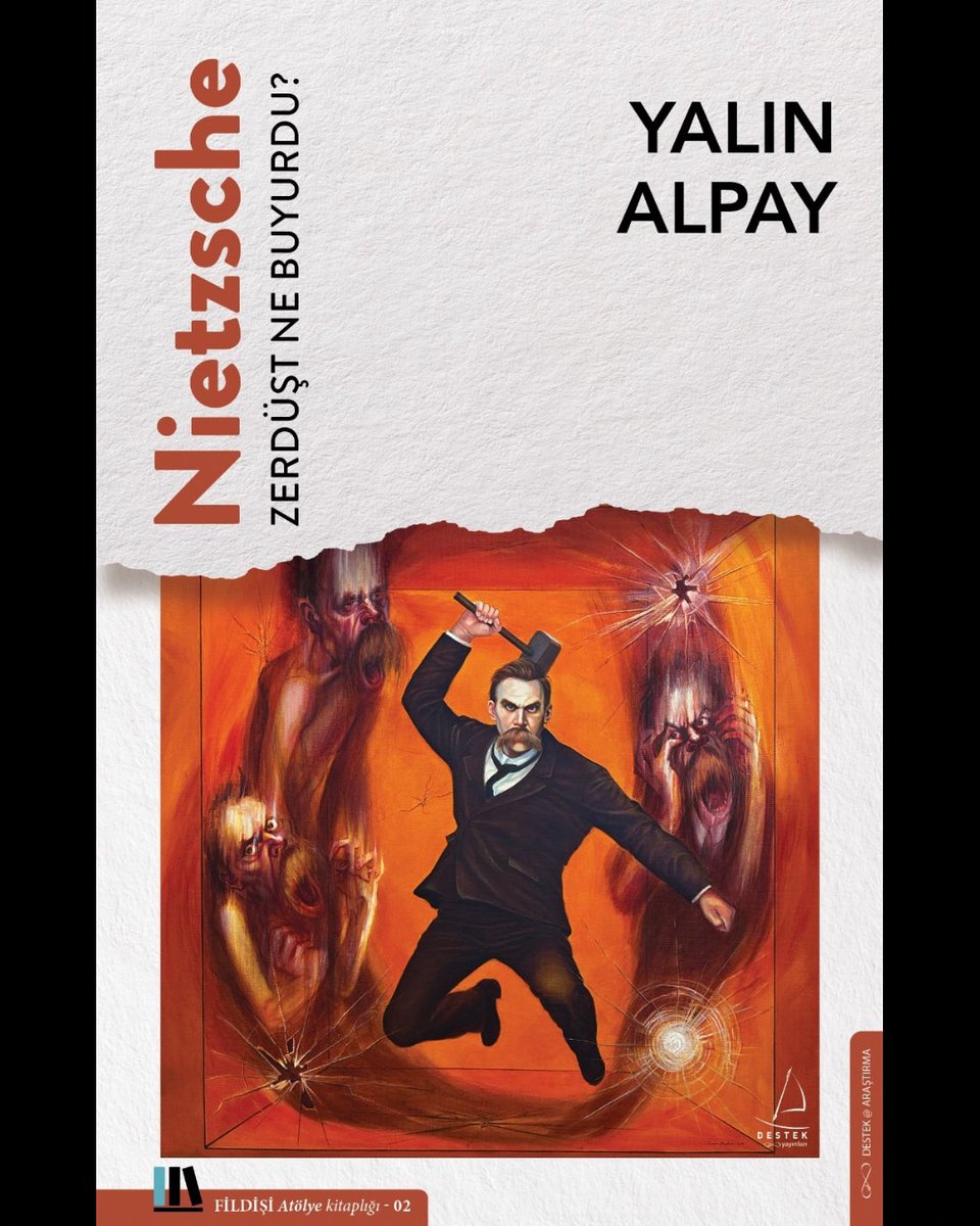 yalinalpay's tweet photo. 📚 Fildişi Atölye Kitaplığı Başlıyor

Destek Yayınları (@destekyayinlari) ile Fildişi Atölye’nin (@AtolyeFildisi) ortak projesi olan Fildişi Atölye Kitaplığı, Kasım ayında üç kitapla okurlarla buluşuyor.
Serinin ilk üç kitabı, Yalın Alpay’ın Fildişi Atölye’de gerçekleştirdiği atölyelerin gözden geçirilmiş hacimli metinlerinden oluşuyor:

📖 Dostoyevski: Kriz, İnanç, Nihilizm
Dostoyevski romanının edebi özelliklerini, Dostoyevski felsefesi ile iç içe geçirerek, insan ruhunun derinliklerini kriz, suç, inanç, nihilizm ve özgürlük bağlamlarında tartışıyor.

⚡ Nietzsche: Zerdüşt Ne Buyurdu?
Nietzsche’nin üstinsan, sürü ahlakı, Tanrı’nın ölümü, güç istenci gibi yaklaşımlarının izleğinde Böyle Buyurdu Zerdüşt kitabı üzerinden Nietzsche’yi kavramayı deniyor.

✨ Sartre ve Varoluşçuluk
Sartre’ın baş yapıtlarından Varlık ve Hiçlik ekseninde varlık, kendinde varlık, kendi için varlık, başkası için varlık, kötü niyet, özgürlük ve sorumluluk gibi temel kavramlar etrafında Sartre’ın varoluşçuluğunu ele alıyor. 

📚 Üç kitap birden Kasım’da kitapçılarda.