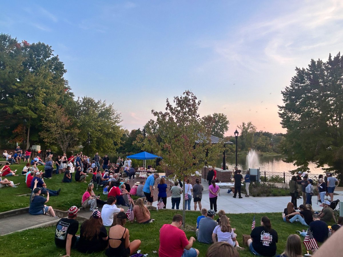 Charlie Kirk vigil in our small town. This still doesn’t feel real. 💔