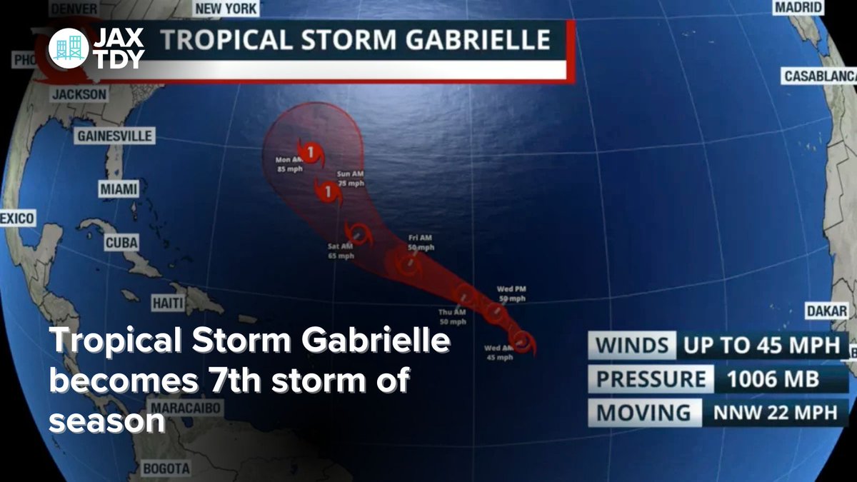 We have our seventh storm of the hurricane season: Gabrielle. | Jacksonville Today buff.ly/4gr8FPM