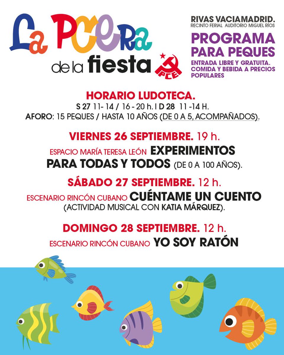 ‼️La #FiestaPCE25🟥🎉✊ también para las y los más peques.

Más ℹ️ en fiesta.pce.es