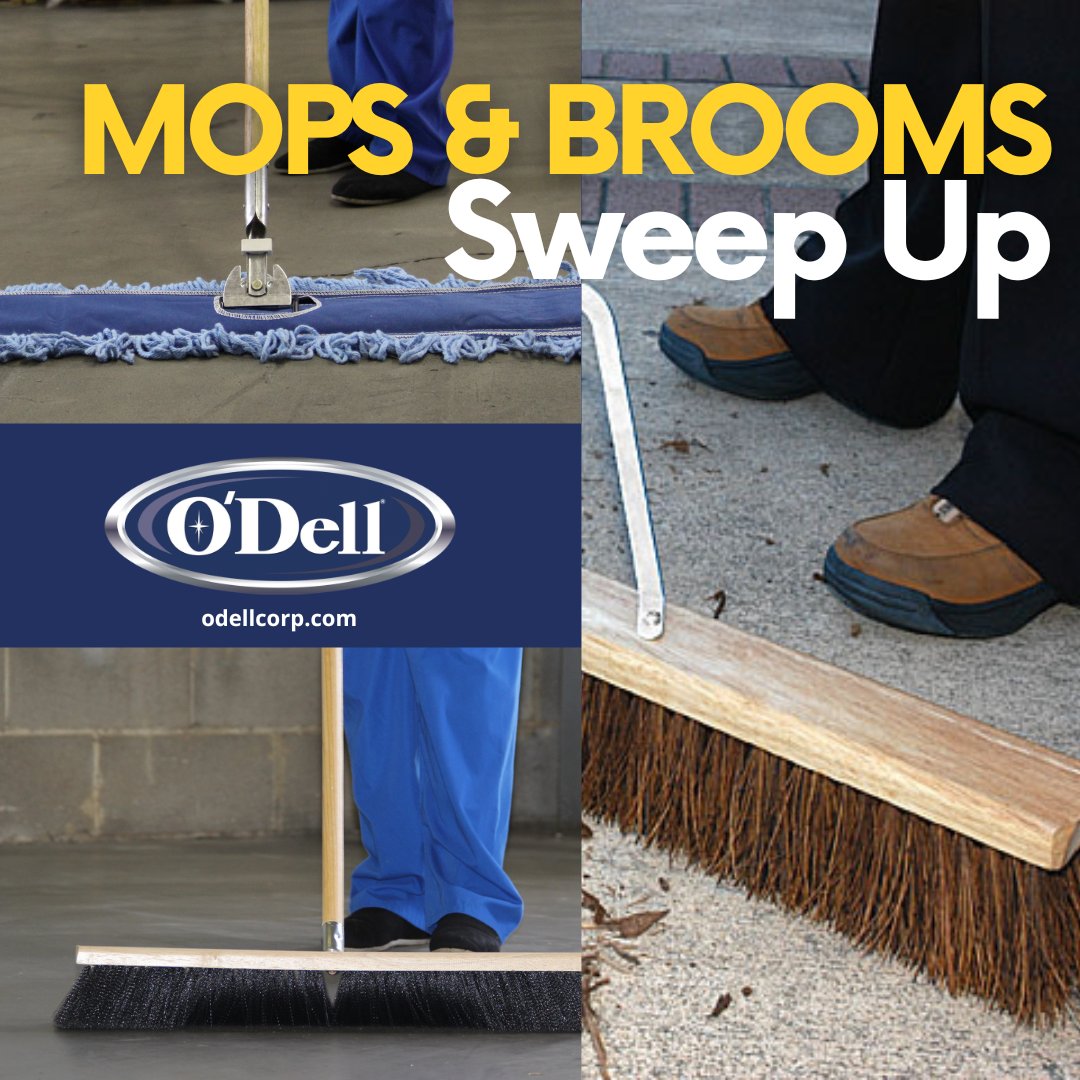 ODellCorp's tweet image. Every sweep counts. Our mops &amp;amp; brooms = clean done right. 🌟 #PerformanceDriven