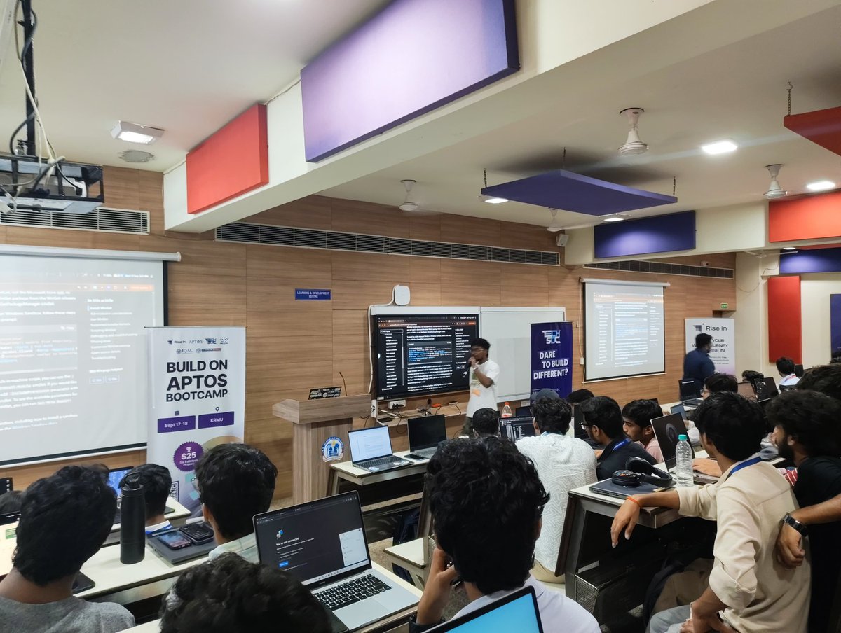 amitr_25's tweet image. 🚀 Day full of building, learning &amp;amp; vibing at the #BuildOnAptos Bootcamp 💡
Connecting ideas, writing Move &amp;amp; shaping the future of Web3 with an amazing crew 👨‍💻👩‍💻
Tagging the builders who made it more special:@riseinweb3 @TechSoc_ @Thebhupii @neutron0n420 @sahityaroy07 @aptos_ind