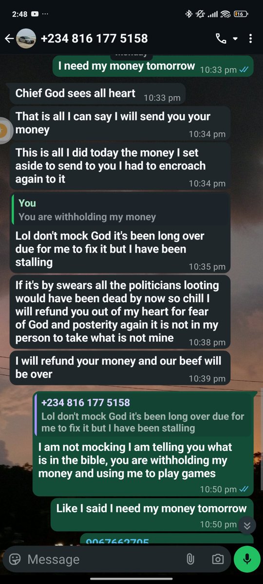 samueloni112's tweet photo. @OPay_NG @OPay_NG this fool has refused to return my money I need assistance https://t.co/2w8vhf96Ak