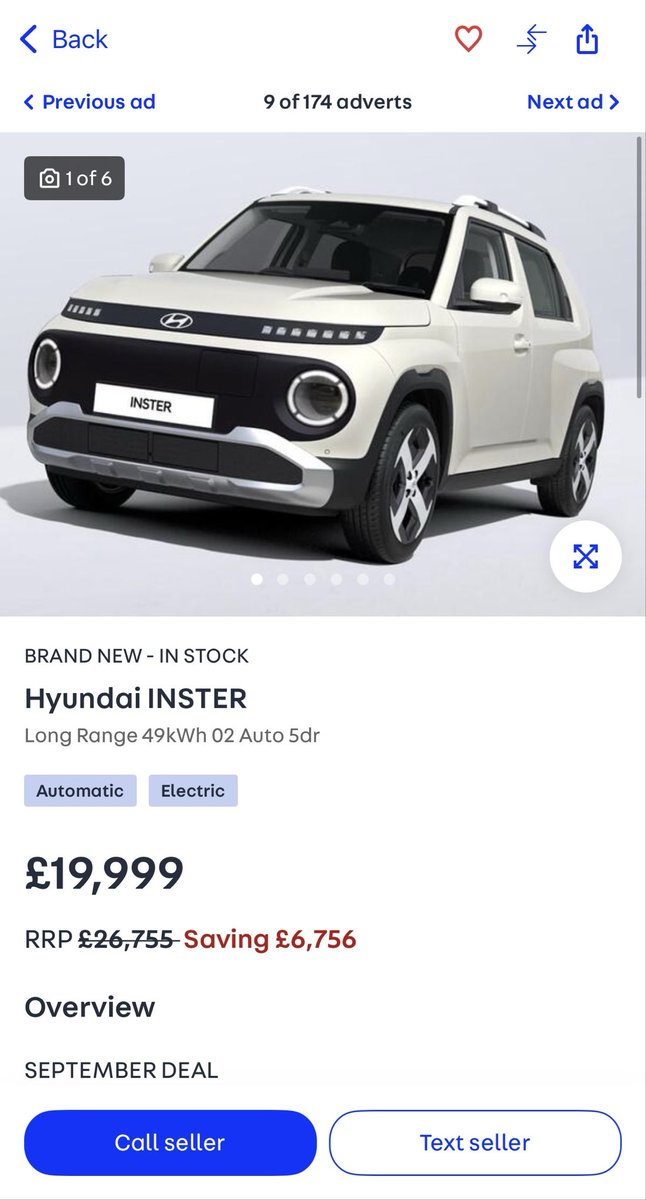 graeme_cobb's tweet photo. 🚨Brand New EV Deal  - Genuine TARDIS🚨

                       ⭐️Save £6,756⭐️

Hyundai Inster 02 Long Range 49 kWh (with the foldy front seats) and loads of tech onboard with 223 miles of range (WLTP) for…

        ⚡️⚡️⚡️🤩 £19,999 🤩⚡️⚡️⚡️

1/3 

https://t.co/qqPUQhvFcO https://t.co/5QYSEd7qCc