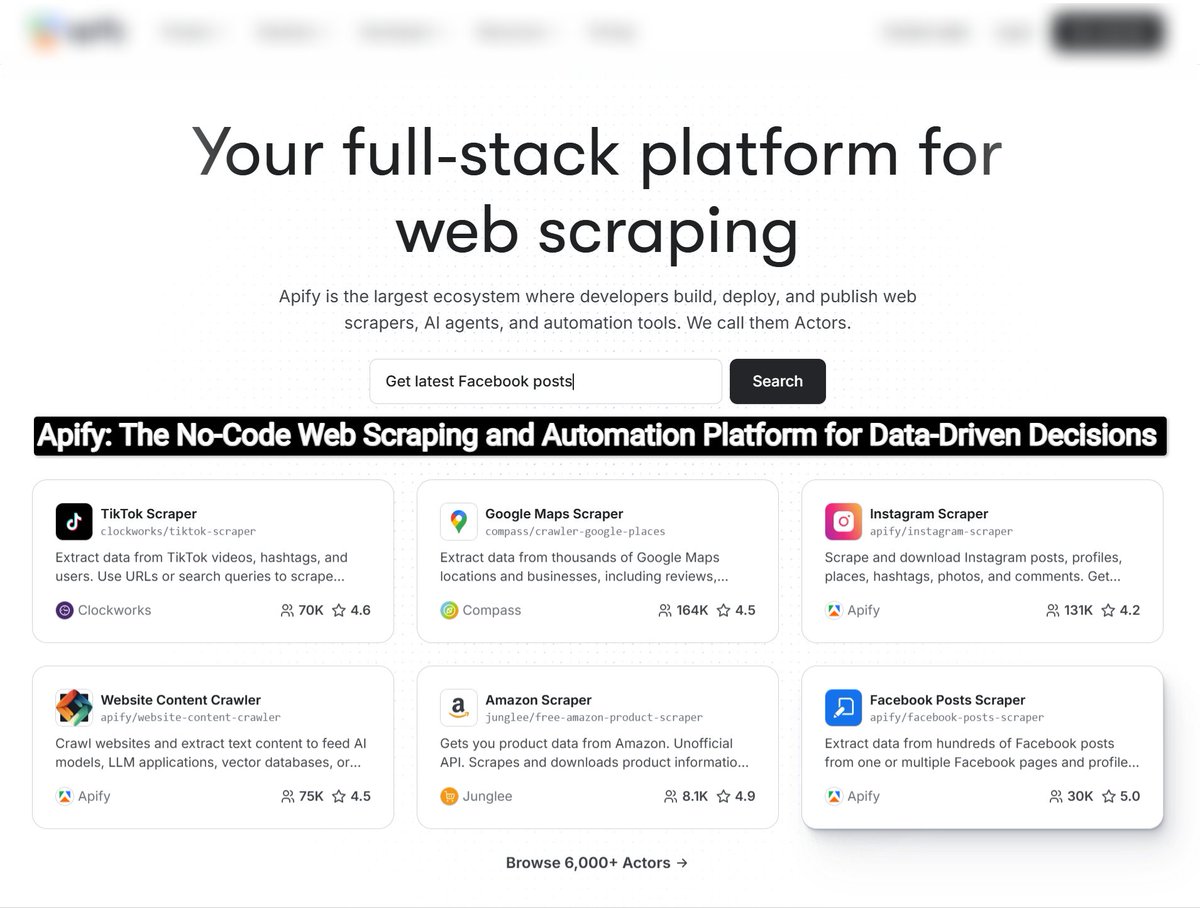 TWEETPRESSS's tweet image. Apify: The No-Code Web Scraping and Automation Platform for Data-Driven Decisions
softtechhub.us/2025/09/17/api…

#Apify #NoCode #WebScraping #DataAutomation #DataDriven #BusinessIntelligence Ben Shapiro #AutomationTools Touching  FBI Director #WebData Greg Kash #Tech #DataSolutions