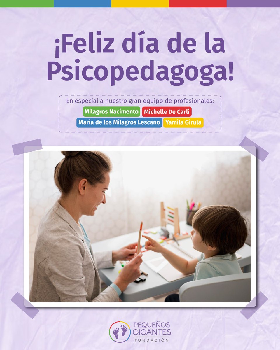fuundacionpg's tweet photo. 🧩 Día de los Psicopedagogos
Reconocemos el compromiso y la dedicación de las psicopedagogas, prque trabajan en la Fundación para abrir caminos al conocimiento y al desarrollo integral
💜 Ellas escuchan, comprenden y acompañan cada proceso de aprendizaje con paciencia y empatía. https://t.co/3VI0JhD7yn