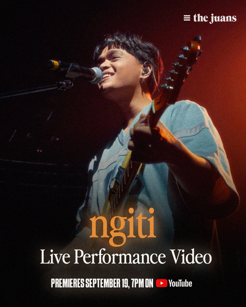 ‘Yung dating mabigat, magaan na ulit dahil may nagpapangiti na sa’yo. 😊💛

From the 𝗧𝗔𝗪𝗜𝗗 Live stage straight to your screens—Ngiti Live Performance Video WORLD PREMIERE this Sept 19, 7PM on our YouTube channel!

Don’t forget to hit the 🔔 notification bell on the Premiere