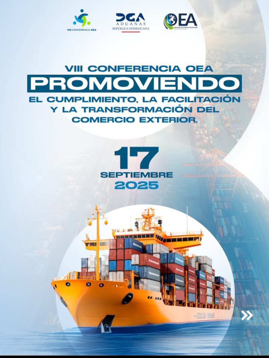 Richardroblesv4's tweet photo. 429 empresas en modalidad OEA Estándar y 251 en OEA Simplificado.
Crecimiento superior al 100 % en certificaciones: de 303 empresas en agosto de 2020 a 685 en septiembre de 2025.

#VIIIConferenciaOEA
#AduanasRD https://t.co/cOXWLn3giV