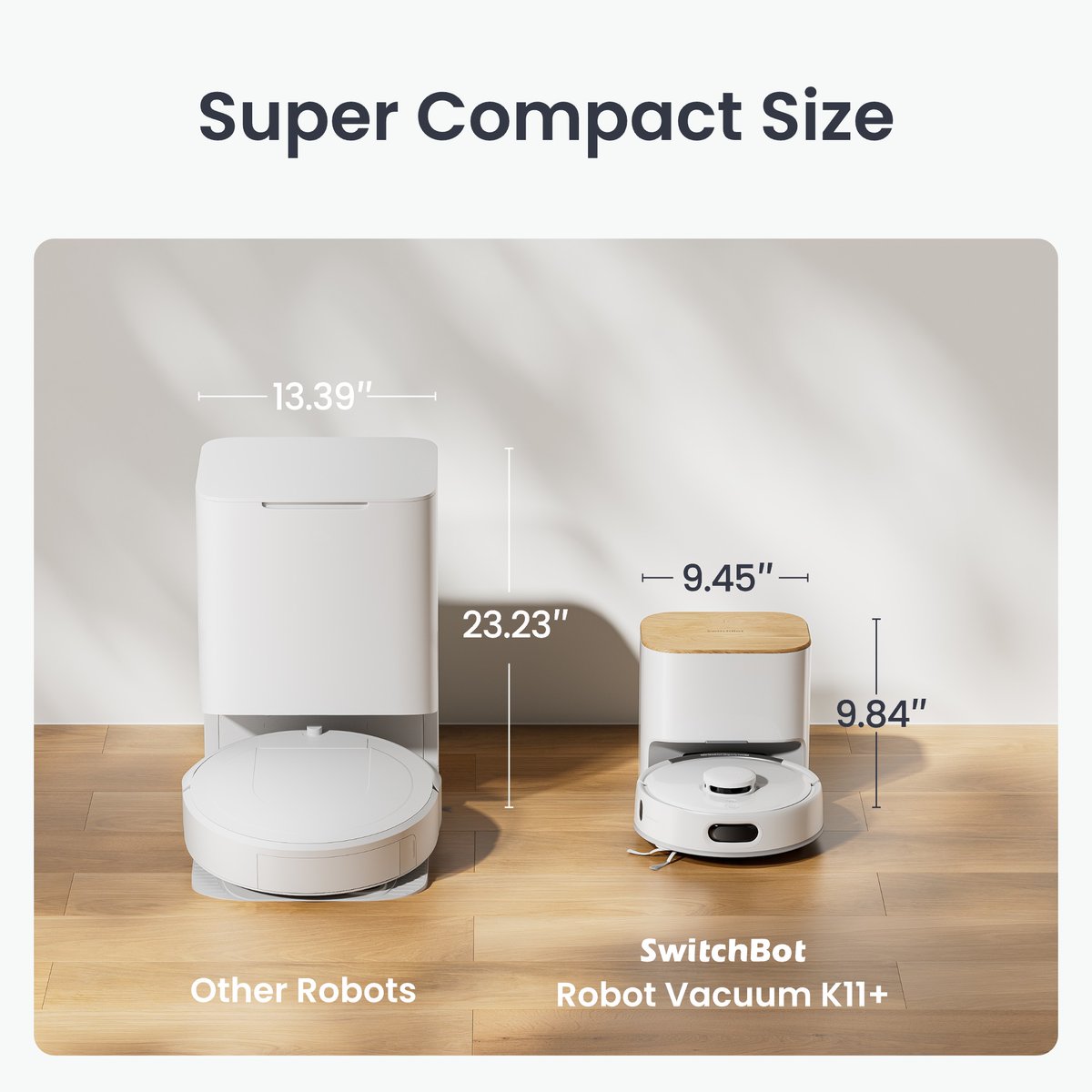SwitchBot's tweet image. Tiny but mighty! 💪 
The SwitchBot K11+ cleans every nook and cranny with its super-compact design and powerful 6000Pa suction. Perfect for hard-to-reach spots in your home. 🏡✨ 

Get yours now: geni.us/MJJa
#SwitchBot #RobotVacuum #HomeCleaning #SmartHome