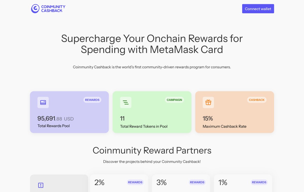 Coinmunity Cashback = Recharged! ⚡

Our <a href="/LineaBuild/">Linea.eth</a> community reward pool is now replenished for <a href="/MetaMask/">MetaMask.eth 🦊</a> card users. A new wave of rewards is waiting for you!

Over 60% of previous rewards went unclaimed. Ready to claim yours? Check the app and don't miss out! 👇
