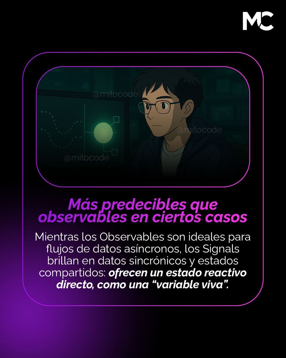 mitocode's tweet image. 🚨 HOY INICIAMOS 🚨

¡Hey coder! 🙋🏻♀️🙋🏻♂️. Te compartimos 5 cosas que seguro no sabías de Signals en Angular 🚀

Conviertete en un NET Full STACK
📆 Inicio: 17 de Septiembre
📲 buff.ly/CiEDSnV
.
#mitocode #programacion #programador #tecnologia #net #netfullstack #signals