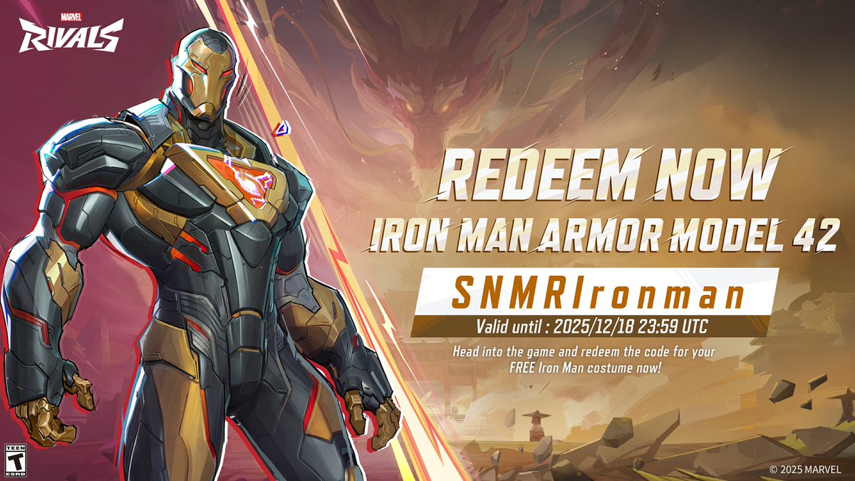 Marvel Rivals (@marvelrivals) on Twitter photo 👀 Join the fun! Use the code SNMRIronman now to claim your Iron Man Armor Model 42 costume!
Marvel Rivals is now available on PlayStation® 4! Download and play Marvel Rivals for free now!
<a href="/PlayStation/">PlayStation</a> 👀 Join the fun! Use the code SNMRIronman now to claim your Iron Man Armor Model 42 costume!
Marvel Rivals is now available on PlayStation® 4! Download and play Marvel Rivals for free now!
<a href="/PlayStation/">PlayStation</a>
