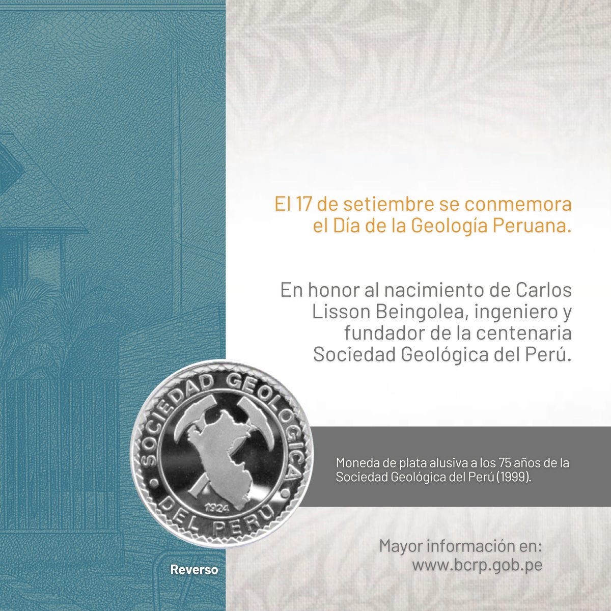 En esta fecha, reconocemos la importancia de la geología, que nos permite comprender la historia natural del Perú, y también a quienes han dedicado su vida a estudiarla.
Fotografía: Sociedad Geológica del Perú.