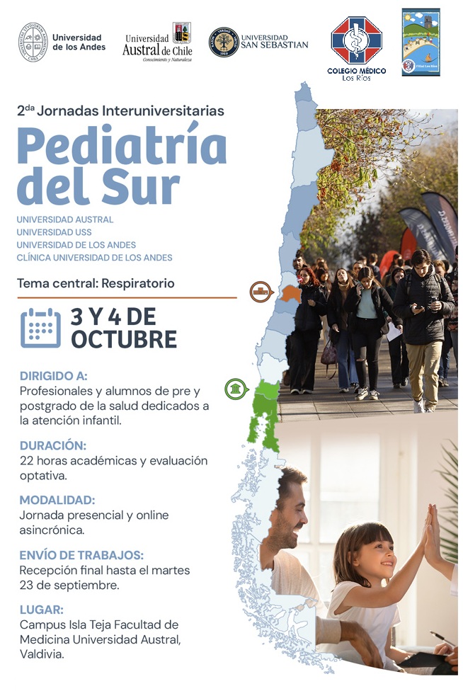 Segundas Jornadas Interuniversitarias Pediatría del Sur que para este año tiene como tema principal todo lo relacionado a lo respiratorio.

Inscripciones, programa y envío de trabajos  en el siguiente link:
viewstripo.email/5c918973-36e4-…