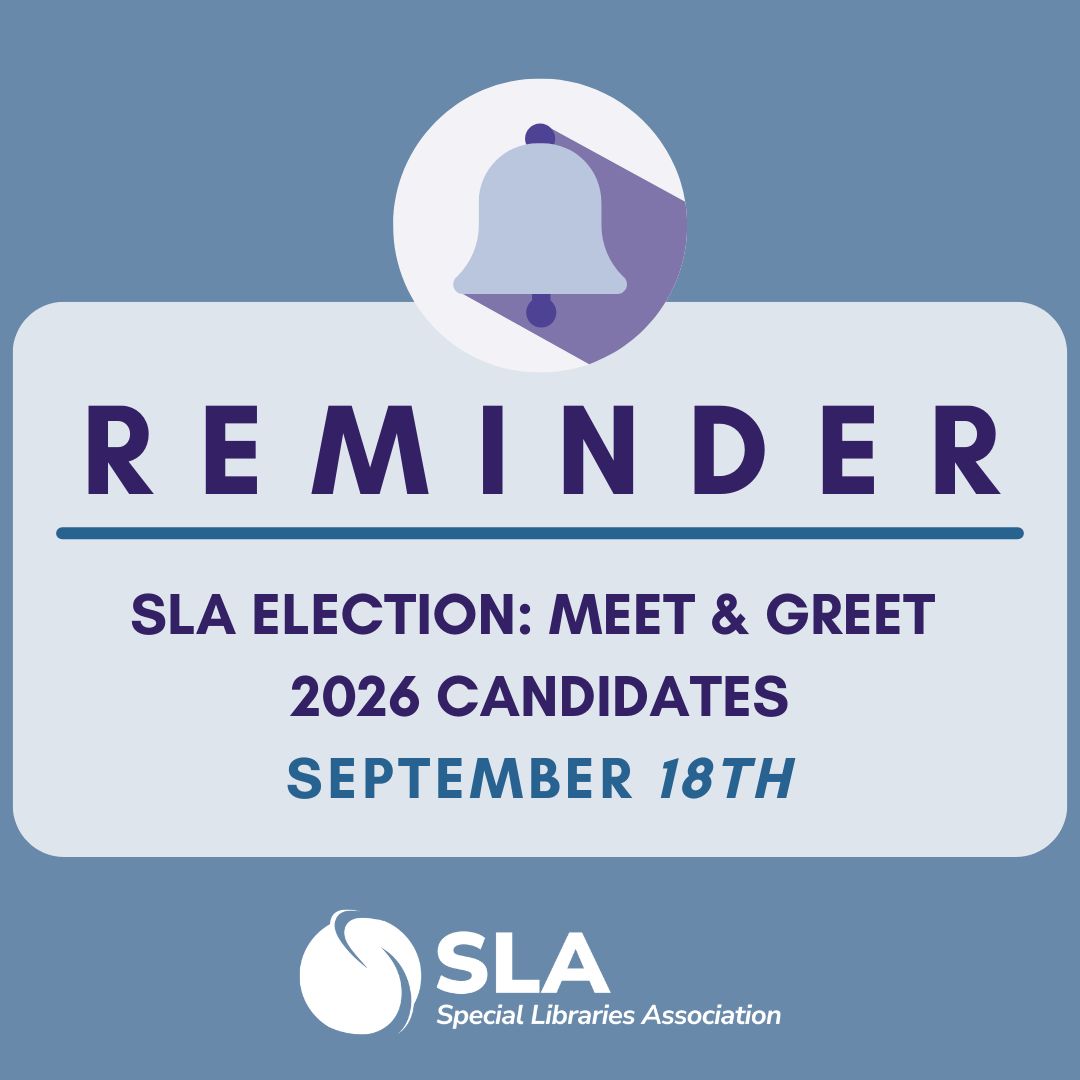 TOMORROW: Please join us tomorrow, September 18th at 2:30pm EST to meet the SLA 2026 election candidates. Register now: ow.ly/3av550WX9y8