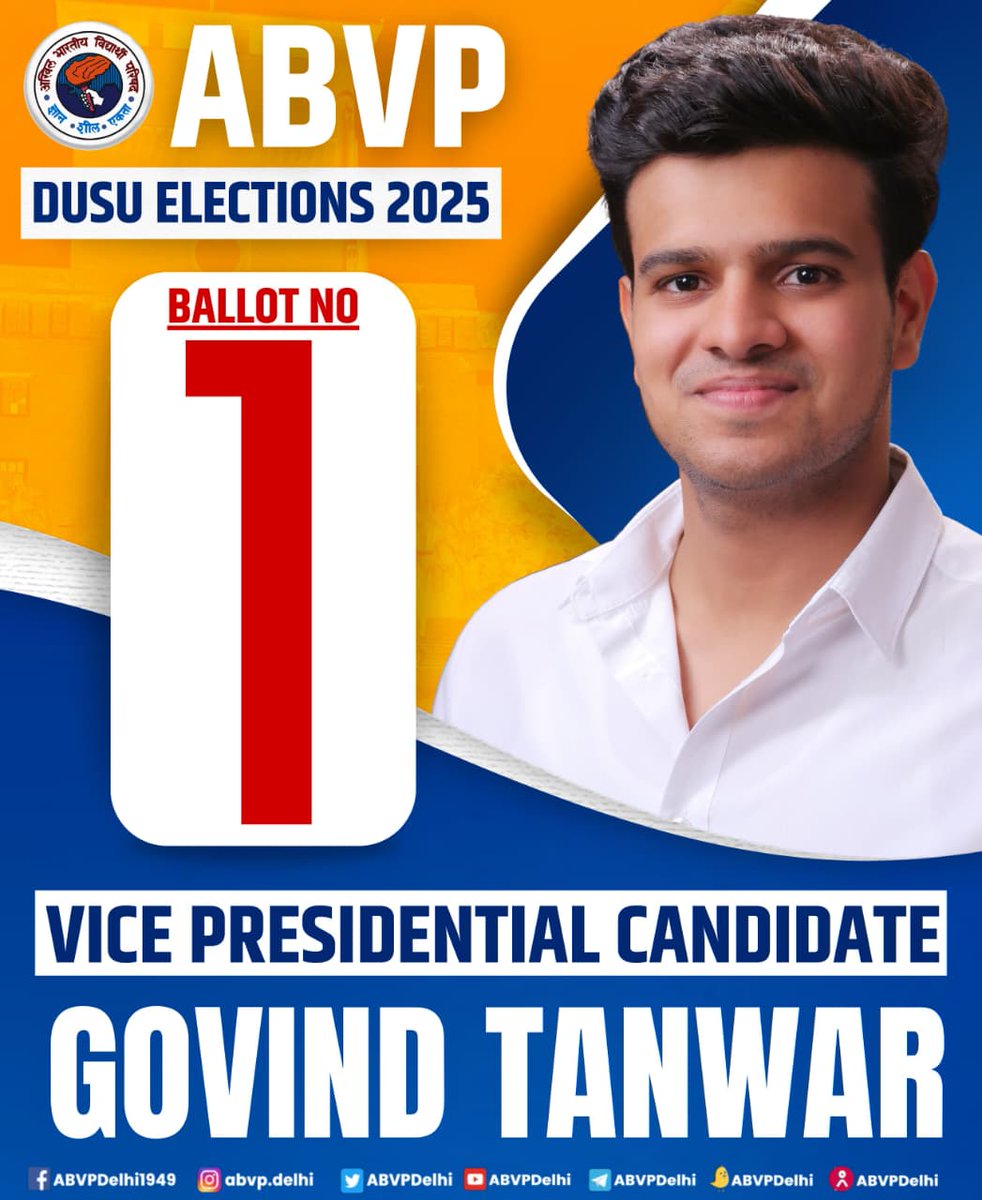 ABVPSLBSNSU's tweet photo. छात्र हित में एबीवीपी के शेर मैदान में #ABVP4DUSU #ABVP3134 https://t.co/yYCiGQTdRj