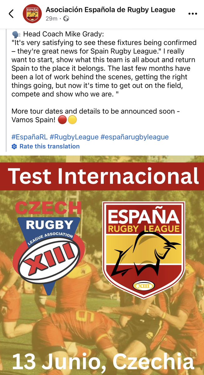 First of many international's announced for 2026. Looking forward to getting stuck in and working our way back up the world ranking's. A lot of things  happening, exciting times ahead for the country 🇪🇸