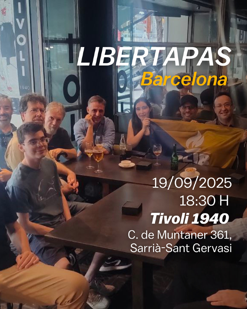 🔥LiberTapas Barcelona 🔥

Ven a charlar un rato entre libertarios. ¡No te lo pierdas!

🗓 Viernes 19 de Septiembre a las 18:30.
📌 Tivoli 1940

🛣 C/ de Muntaner, 361, Sarrià-Sant Gervasi, 08021 Barcelona

maps.app.goo.gl/BxAFmo1x4Fm6gp…