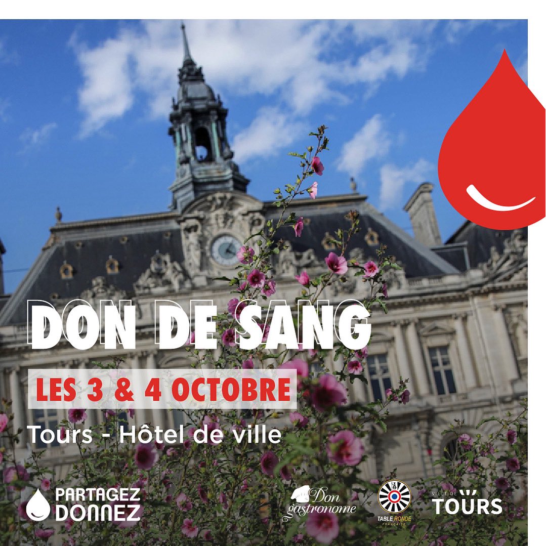 ToursVolleyBall's tweet photo. Et si la gourmandise s’associait au don de sang ? 🧁
350 donneurs tourangeaux sont attendus à l’Hôtel de Ville de Tours la collecte Don Gastronome
📌 SAVE THE DATE 
📅 Vendredi 3 octobre de 12h30 à 18h30 
📅 Samedi 4 octobre de 9h30 à 14h
On vous y retrouve ? Prenez rendez-vous https://t.co/7o2AGcANwz
