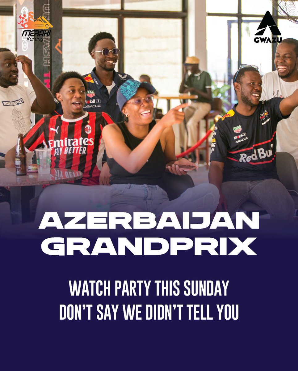 MerakiKarting's tweet image. Your living room 🛋️ or trackside vibes with a big screen &amp;amp; crowd? 👀 Watch party this Sunday. Don’t say we didn’t tell you.

Get your Paddock Pass now! Call/WhatsApp +256763170060🏎️💨  

#MerakiWatchParty #F1 #AzerbaijanGP