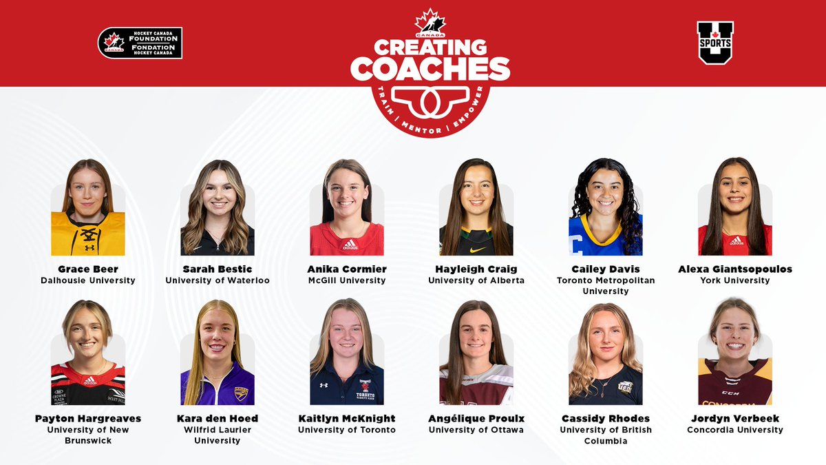 ➡️ Twelve student-athletes added to Creating Coaches program

➡️ Douze nouvelles étudiantes-athlètes participeront au programme Entraîneuses en Herbe

EN: en.usports.ca/x/g7u1g
FR: fr.usports.ca/x/37vvi