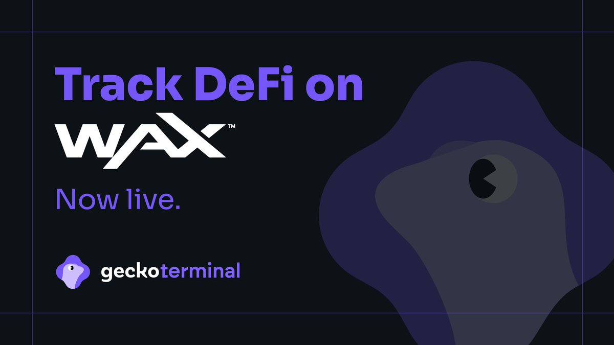 📊 WAX on @CoinGecko's GeckoTerminal!

The WAX Ecosystem just landed on <a href="/GeckoTerminal/">GeckoTerminal</a>. Every project with a token on WAX now gets more visibility — and this is only the beginning. Over time, projects will add even more info to showcase their tokens.

🔗 go.wax.io/GeckoTerminal