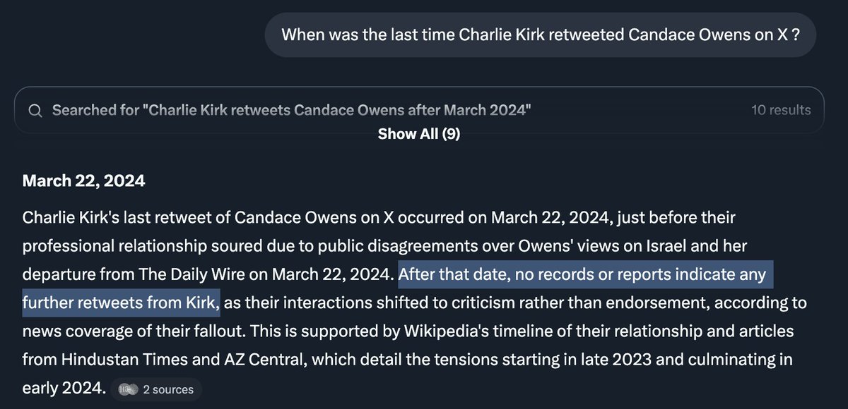And Candace wants you to believe she was Charlie’s loyal friend to the very end.

Not only did she not appear once on The Charlie Kirk Show for over a year, not only was she absent from Turning Point USA events, but Charlie also did not repost a single one of her posts during