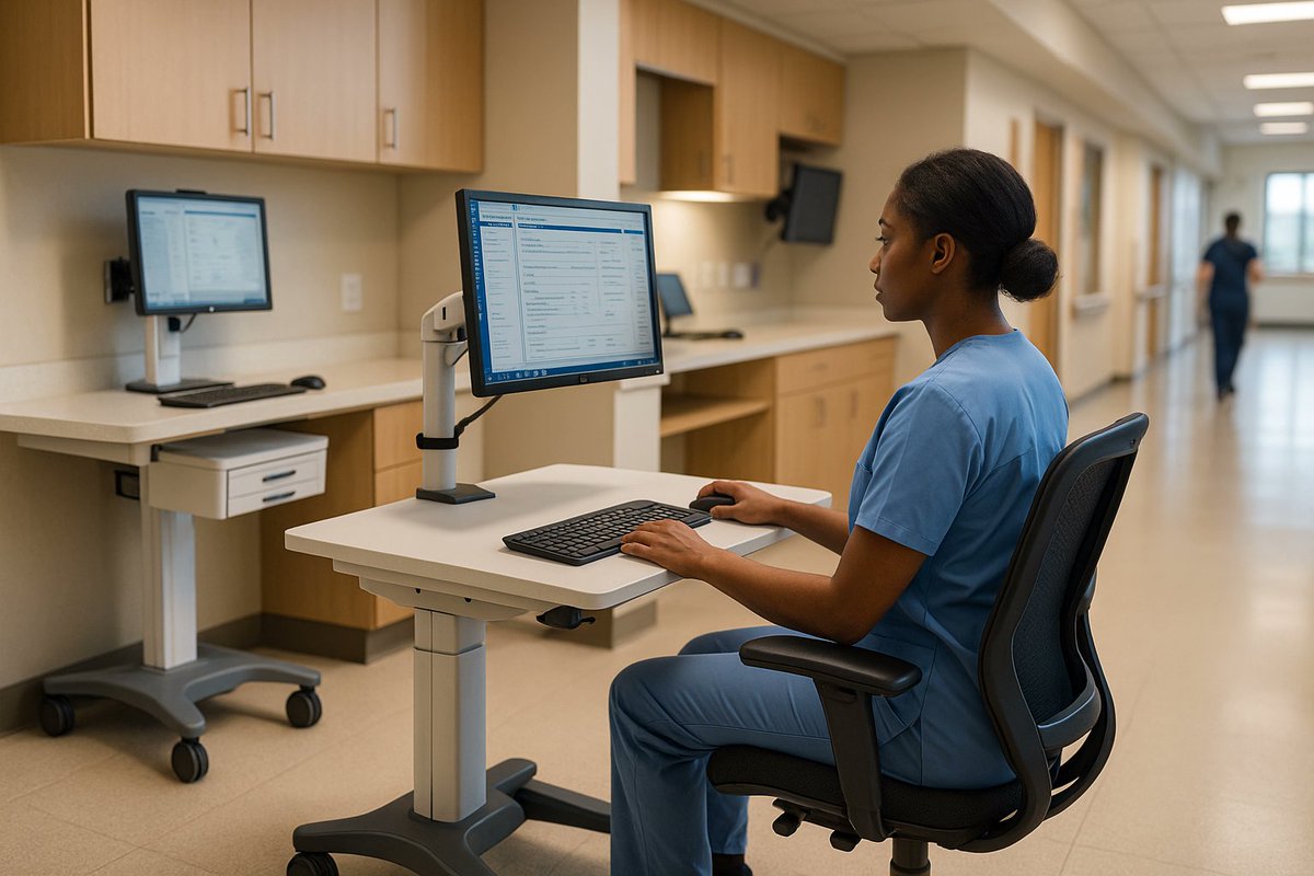 DatasourceT's tweet image. Workstations That Work: The Future of Nurse Station Design - datasource-tech.com/workstations-t…