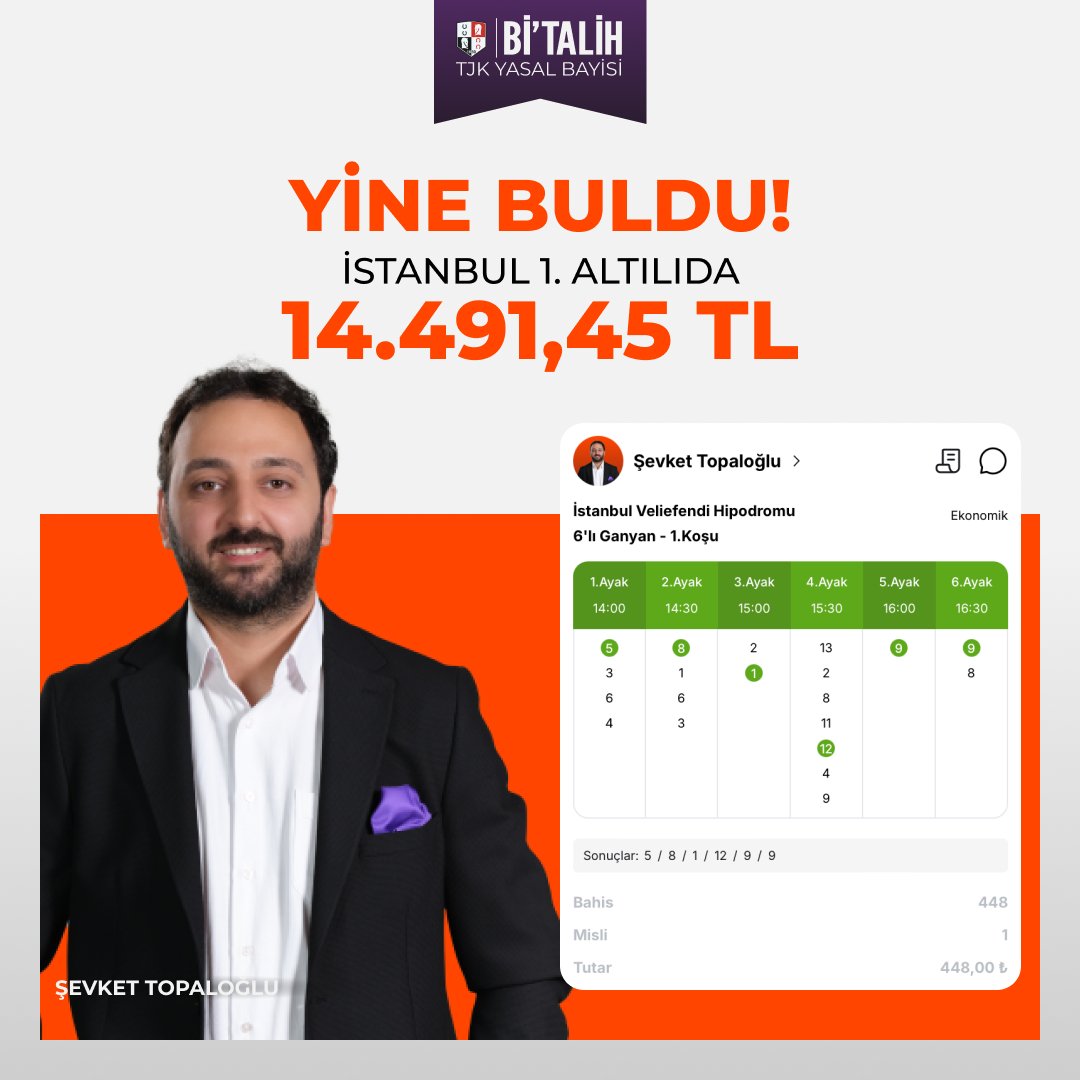 Şevket Topaloğlu YİNE BULDU 💪

💰 <a href="/TopalogluSevket/">Şevket Topaloğlu</a>'in İstanbul 1. 6'lı Ganyan hazır kuponu 14.491,45 TL kazandırdı!

📲 bitalih.go.link/clrhy